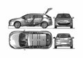 Blueprint Renault Megane III Hatchback 2008 A4 Photo Print