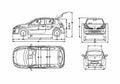 Blueprint Renault Megane Renaultsport 230 Hatchback 2004 A4 Photo Print