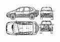 Blueprint Renault Megane Scenic RX4 SUV 1995 A4 Photo Print