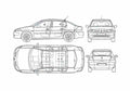Blueprint Renault Megane Sedan 2006 A4 Photo Print