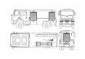 Blueprint Renault Midlum Fire Engine Truck 2000 A4 Photo Print