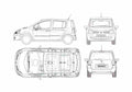 Blueprint Renault Modus Hatchback 2006 A4 Photo Print