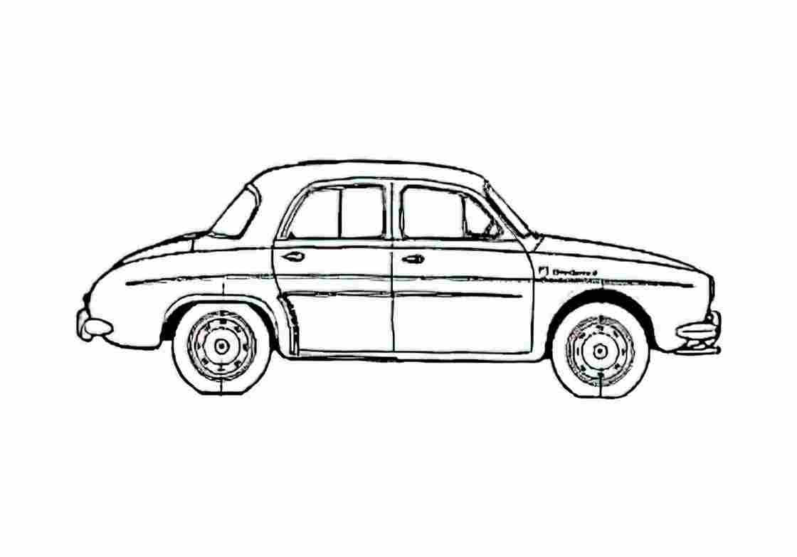 Blueprint Renault Ondine Sedan 1960 A4 Photo Print