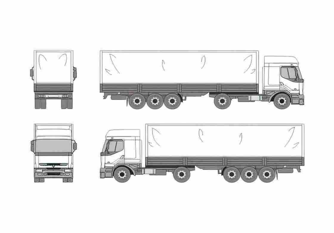 Blueprint Renault Premium Truck A4 Photo Print