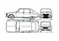 Blueprint Renault R16TL Hatchback 1965 A4 Photo Print