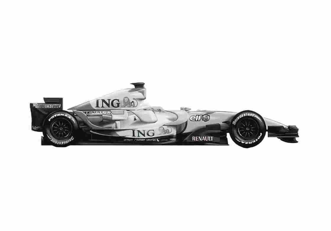 Blueprint Renault R28 F1 GP OW 2008 A4 Photo Print