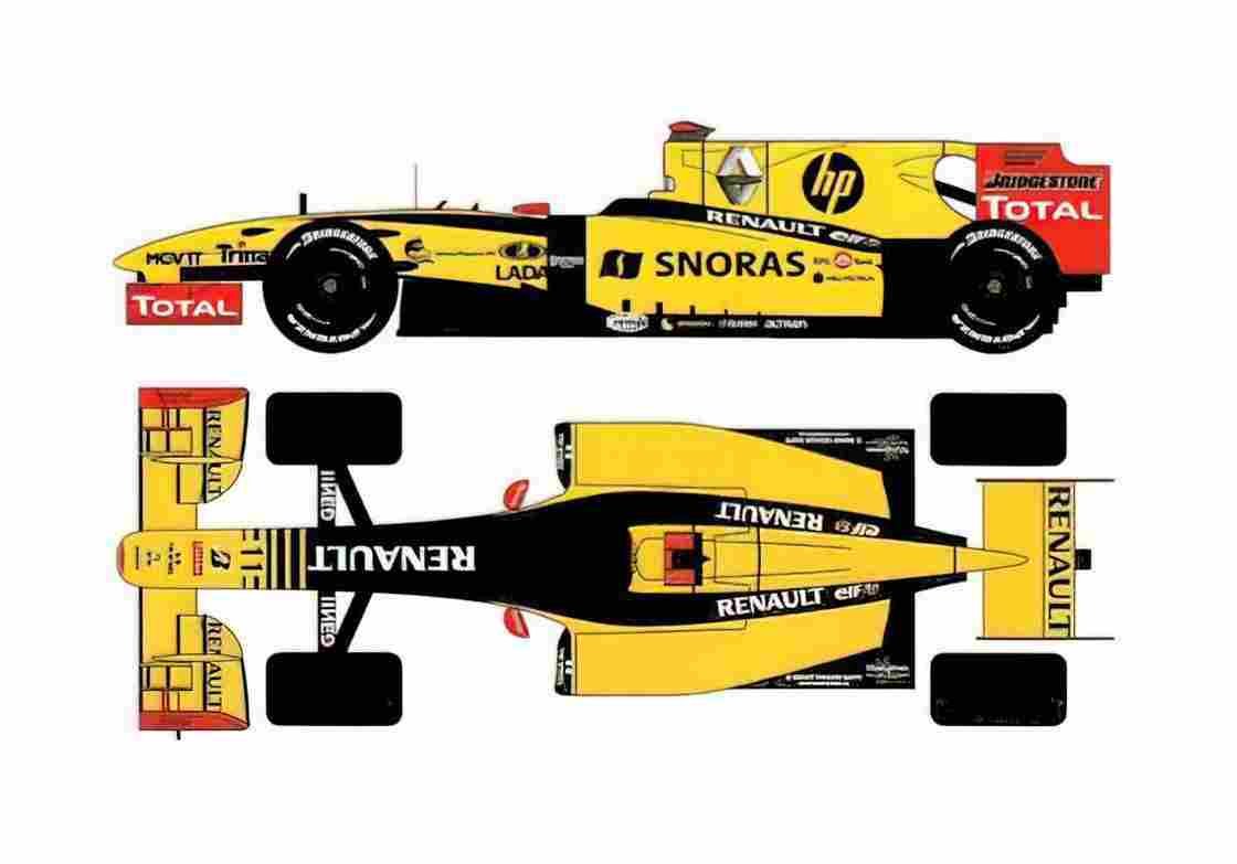 Blueprint Renault R30 F1 GP OW 2010 A4 Photo Print