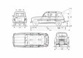 Blueprint Renault R4 Wagon 1960 A4 Photo Print