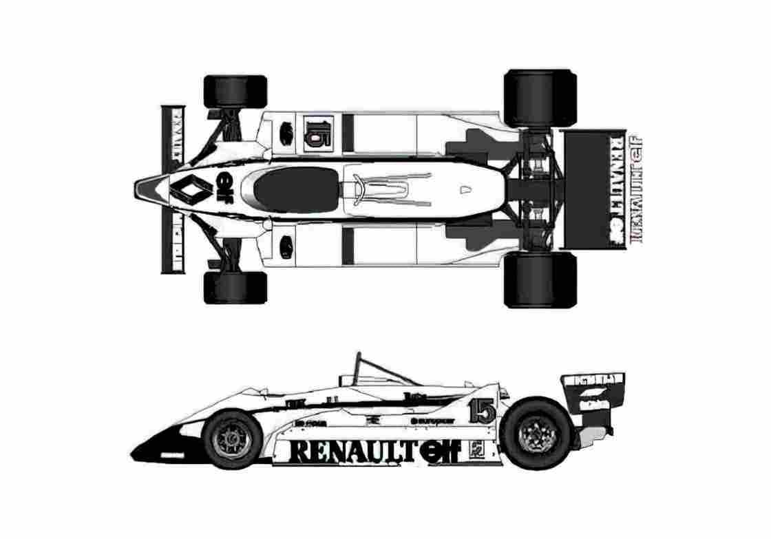 Blueprint Renault RE40 F1 GP OW 1983 A4 Photo Print
