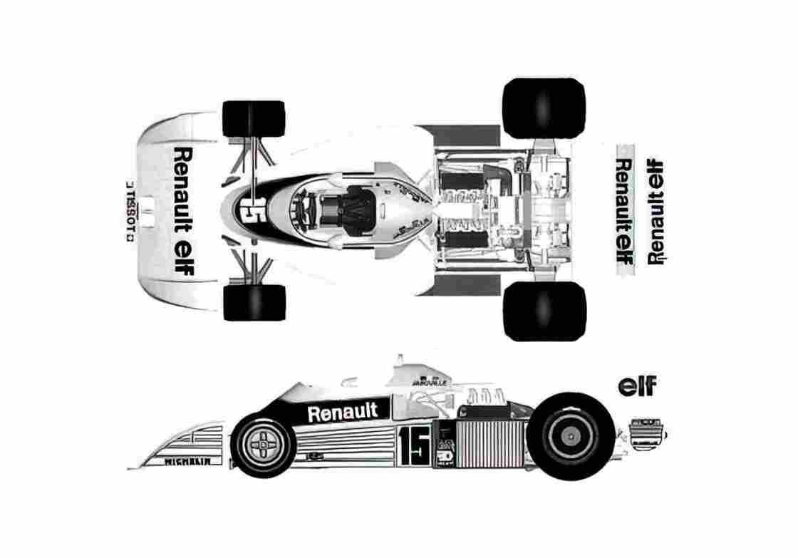 Blueprint Renault RS01 F1 GP OW 1977 A4 Photo Print