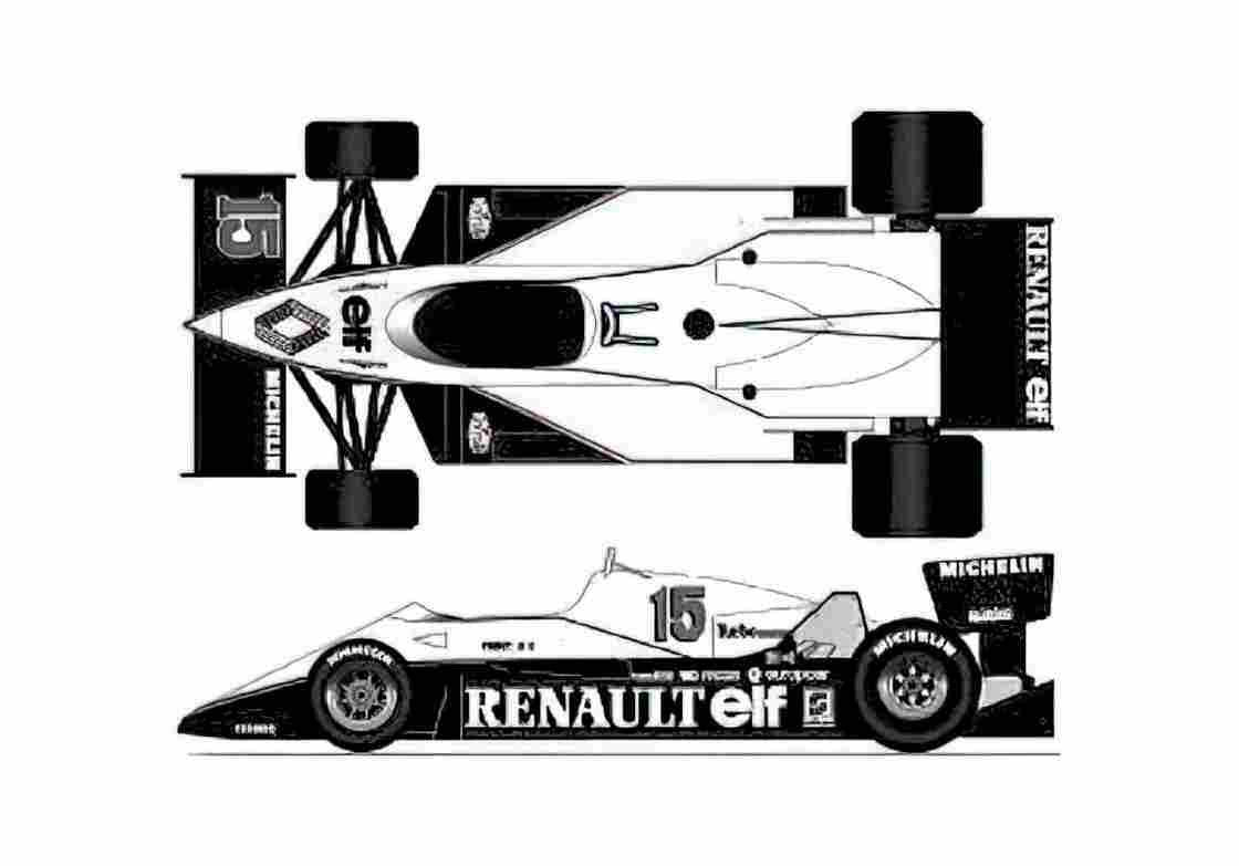 Blueprint Renault Re 40 F1 OW 1983 A4 Photo Print