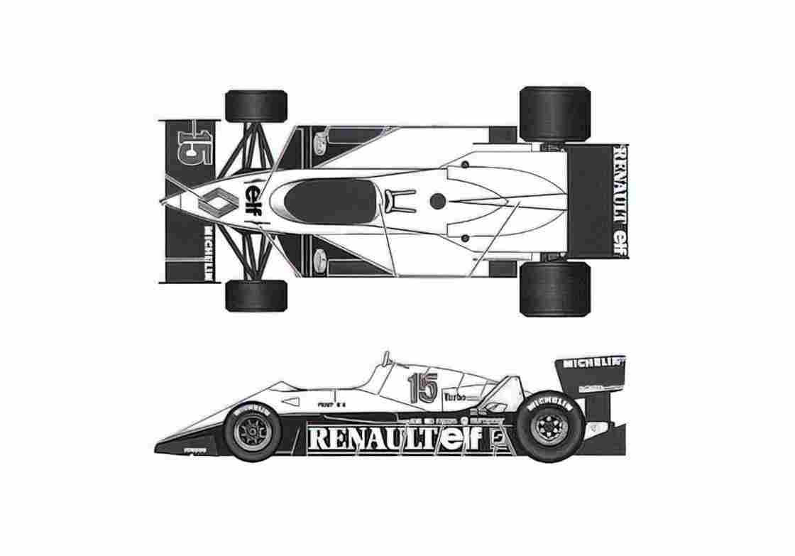 Blueprint Renault Re 40 GP of France OW 1983 A4 Photo Print