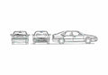 Blueprint Renault Safrane Hatchback 1994 A4 Photo Print