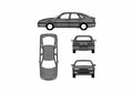 Blueprint Renault Safrane Phase II Hatchback 1996 A4 Photo Print