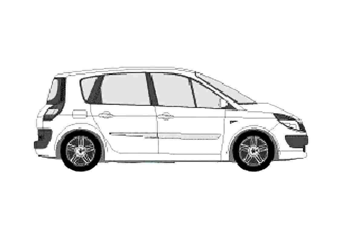 Blueprint Renault Scenic II Minivan 2005 A4 Photo Print