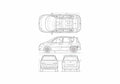 Blueprint Renault Scenic Minivan 2005 A4 Photo Print