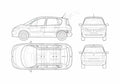 Blueprint Renault Scenic Minivan 2006 A4 Photo Print