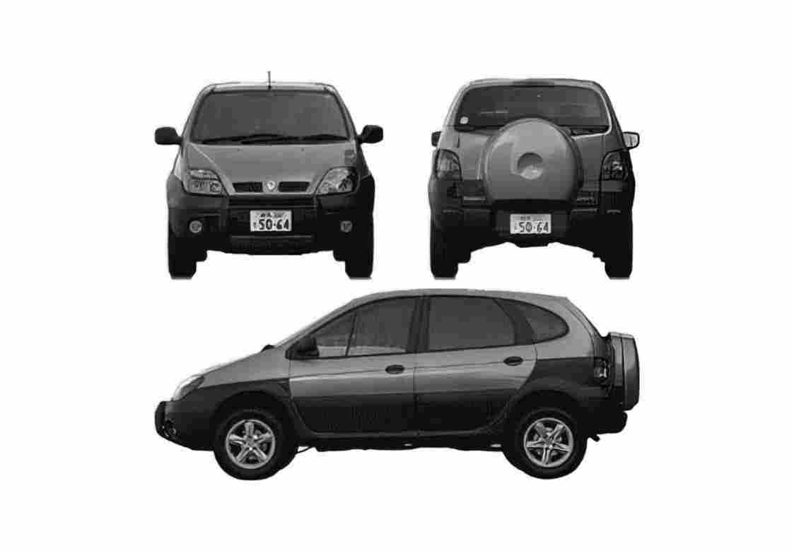 Blueprint Renault Scenic RX4 SUV 2001 A4 Photo Print