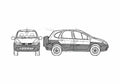Blueprint Renault Scenic RX4 SUV 2002 A4 Photo Print