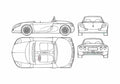 Blueprint Renault Spider Targa 1996 A4 Photo Print