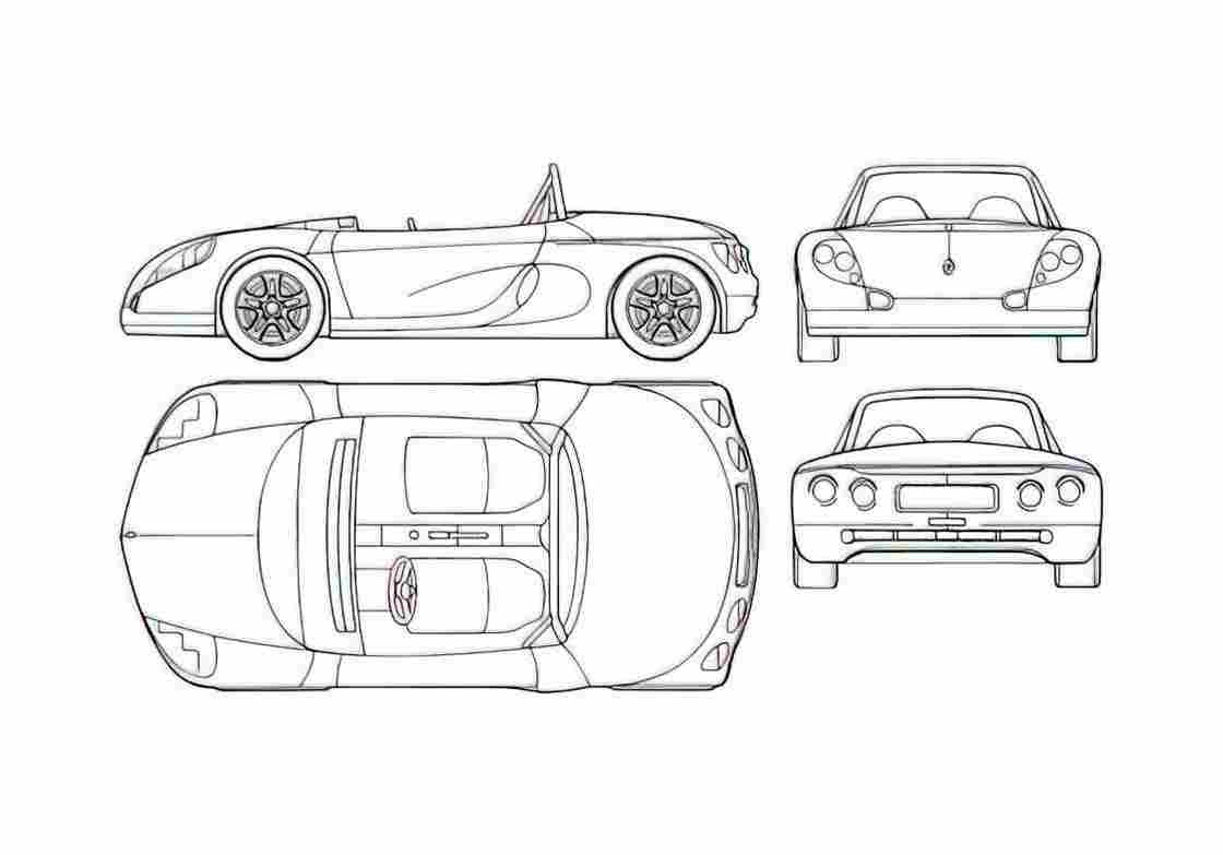 Blueprint Renault Spider Targa 1996 A4 Photo Print