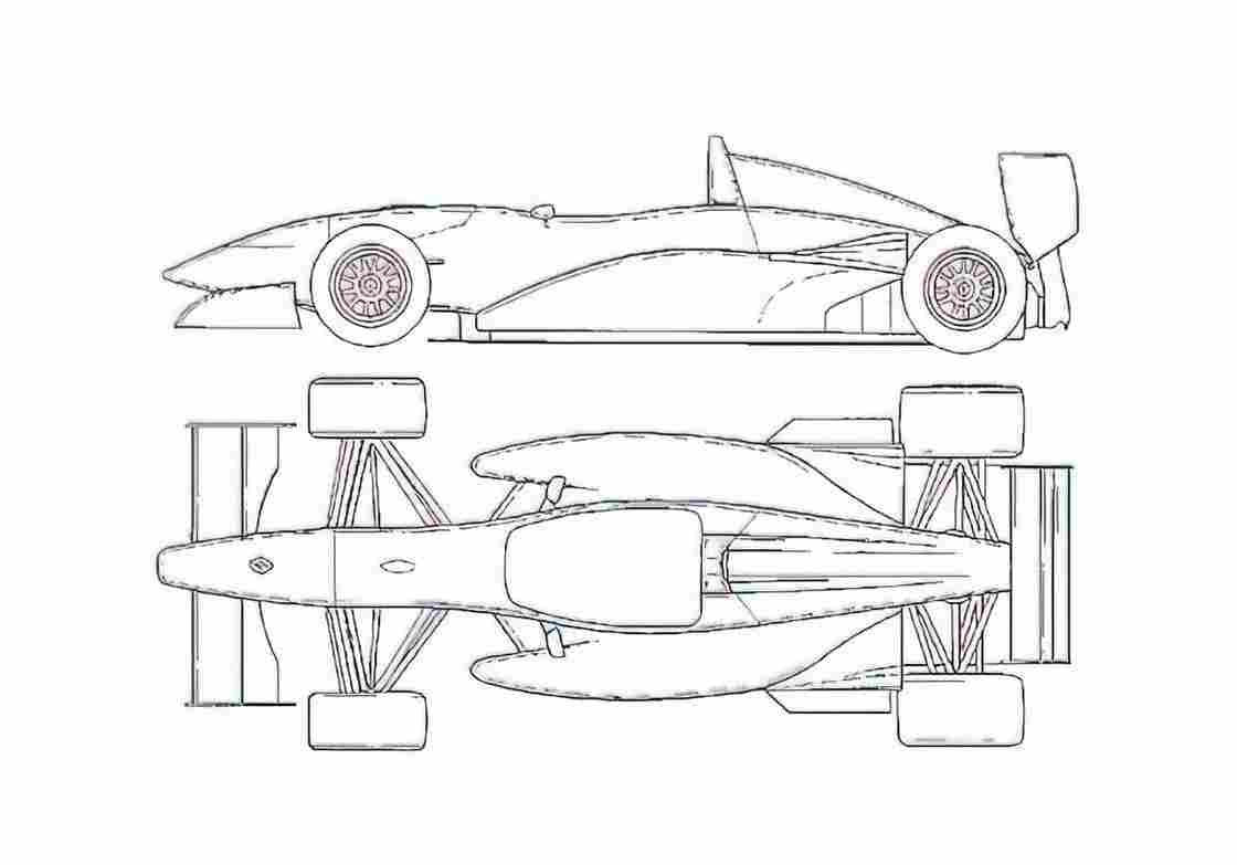 Blueprint Renault Sport OW 1988 A4 Photo Print