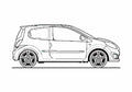 Blueprint Renault Sport Twingo 133 Hatchback 2008 A4 Photo Print
