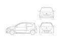 Blueprint Renault Twingo II Hatchback 2007 A4 Photo Print