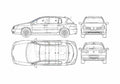 Blueprint Renault Vel Satis Hatchback 1999 A4 Photo Print
