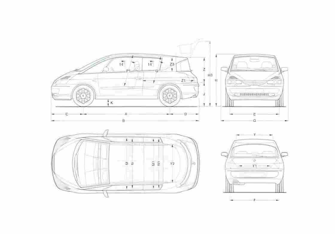 Blueprint Renault avantime Coupe 2000 A4 Photo Print