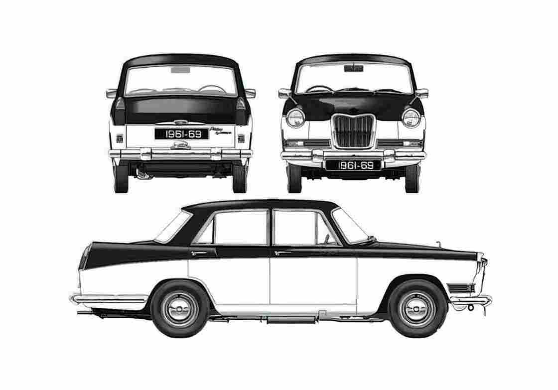 Blueprint Riley 4 Seven Two Sedan 1961 A4 Photo Print