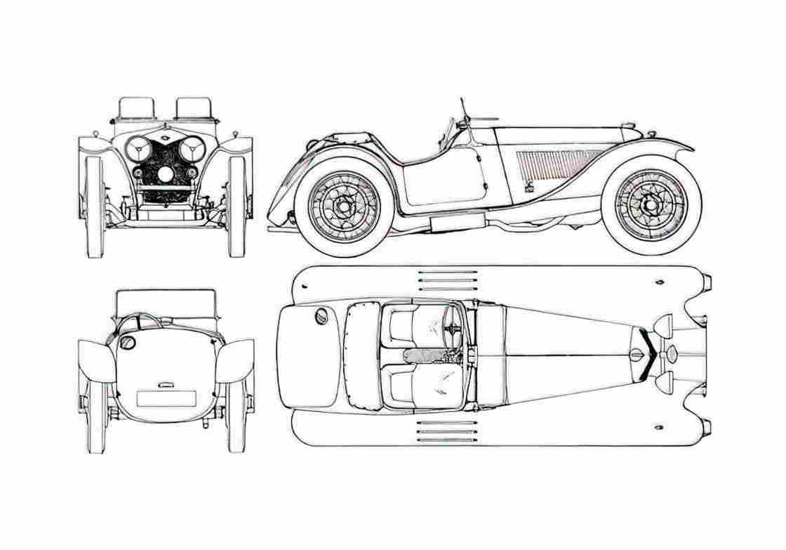 Blueprint Riley Imp OW 1935 A4 Photo Print