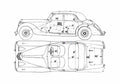 Blueprint Riley RMA 1.5 Litre Sedan 1947 A4 Photo Print
