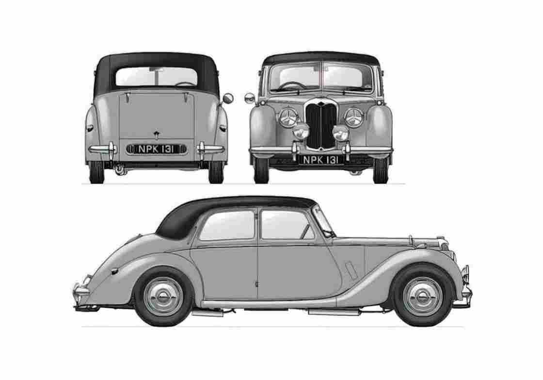 Blueprint Riley RMA 1.5 Litre Sedan 1949 A4 Photo Print