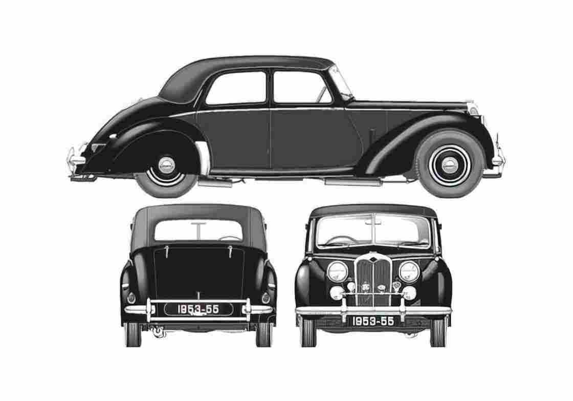Blueprint Riley RME Sedan 1955 A4 Photo Print