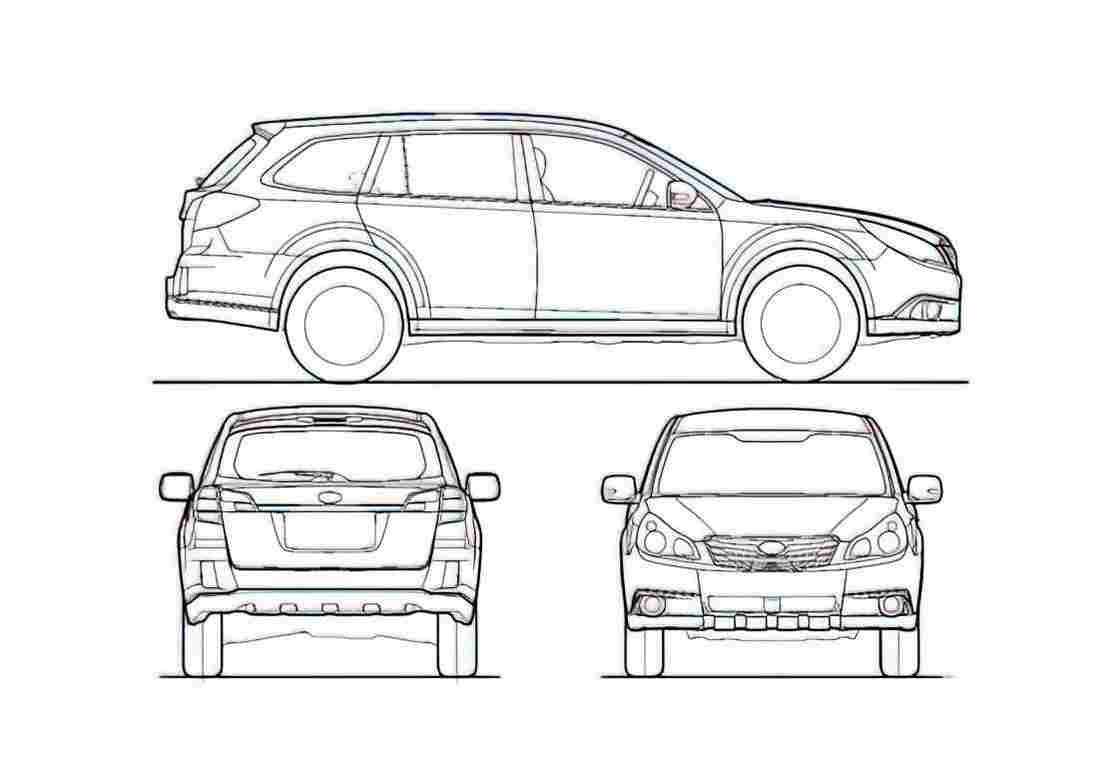 Blueprint S4 Outback Wagon 2009 A4 Photo Print