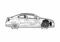 Blueprint Scion TC Sedan 2005 A4 Photo Print