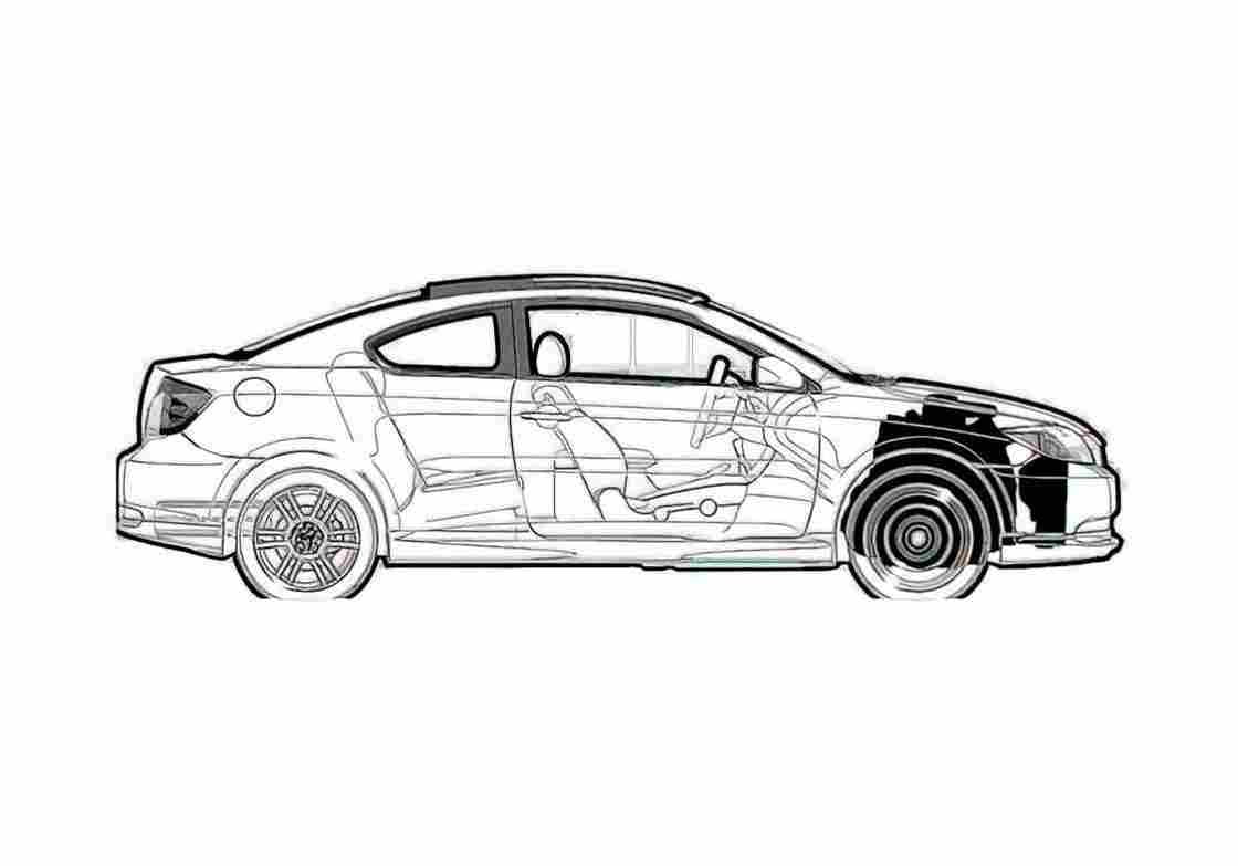 Blueprint Scion TC Sedan 2005 A4 Photo Print