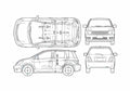 Blueprint Scion XA Sedan 2005 A4 Photo Print