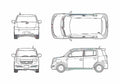 Blueprint Scion xB Wagon 2005 A4 Photo Print