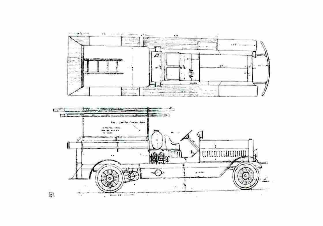 Blueprint Seagrave Fire Truck 1912 A4 Photo Print