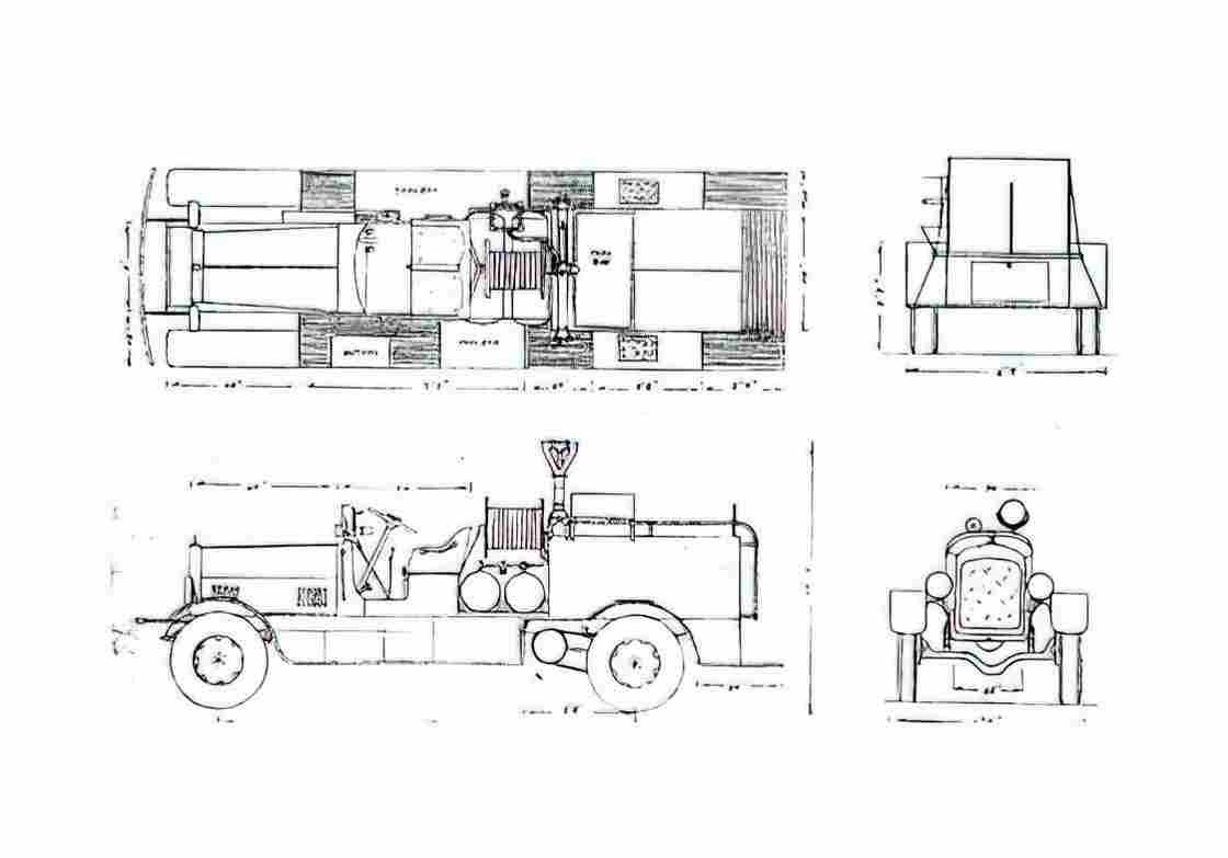 Blueprint Seagrave Fire Truck 1928 A4 Photo Print