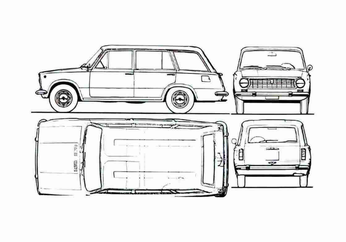 Blueprint Seat 124 Familiale Wagon 1973 A4 Photo Print