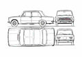 Blueprint Seat 124 Sedan 1973 A4 Photo Print