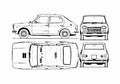 Blueprint Seat 127 Hatchback 1975 A4 Photo Print