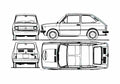 Blueprint Seat 133 Hatchback 1974 A4 Photo Print