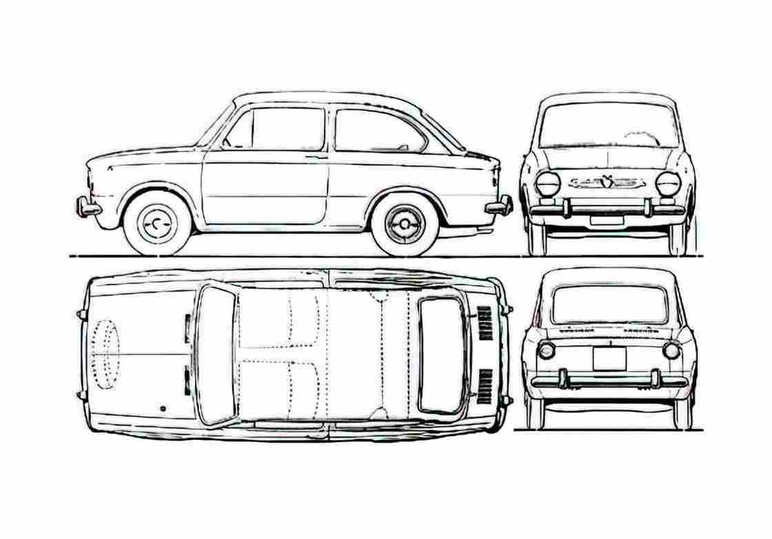 Blueprint Seat 850 Sedan 1970 A4 Photo Print