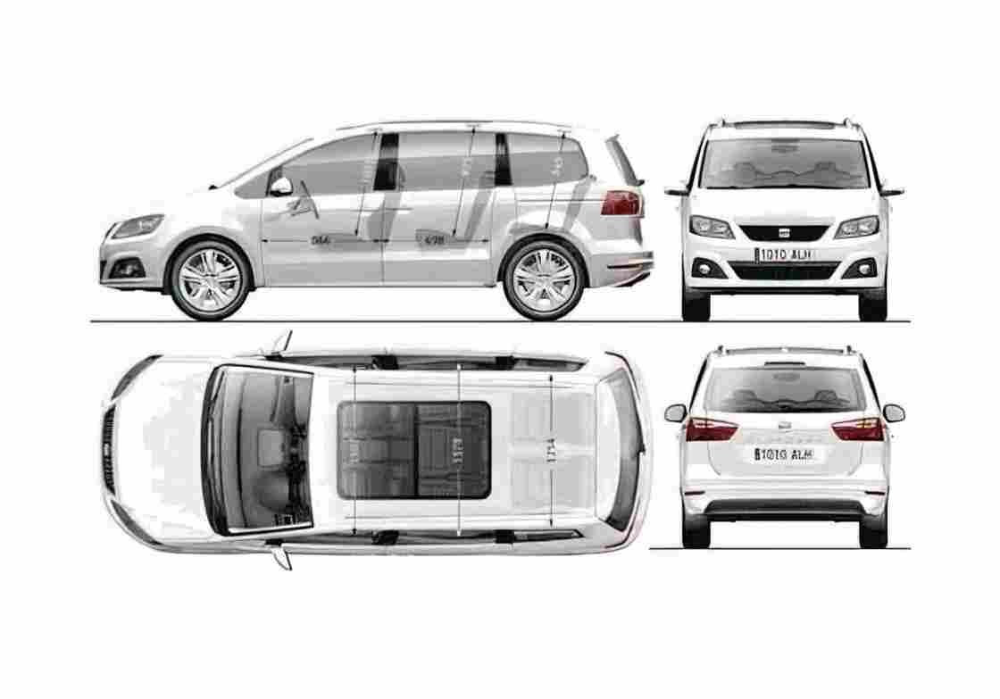 Blueprint Seat Alhambra Minivan 2011 A4 Photo Print