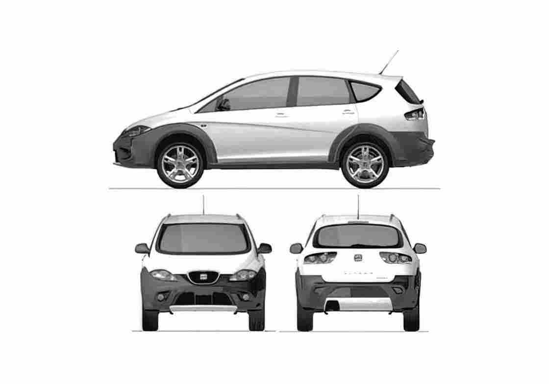 Blueprint Seat Altea Freetrack Minivan 2008 A4 Photo Print