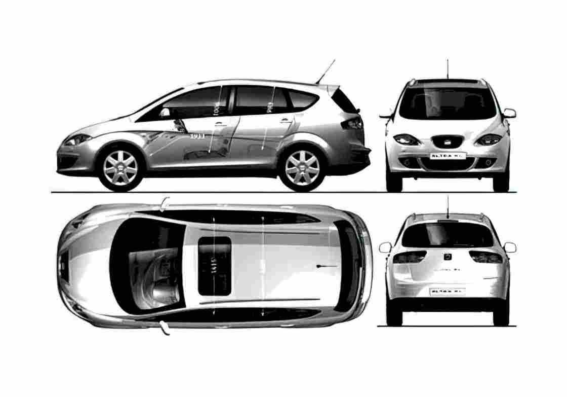 Blueprint Seat Altea XL Minivan 2007 A4 Photo Print
